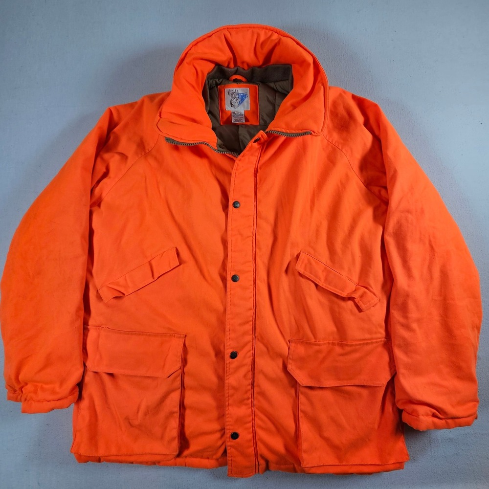 Trophy Club Hunting Jacket Mens XXL Blaze Orange Insulated Field Coat Vintage